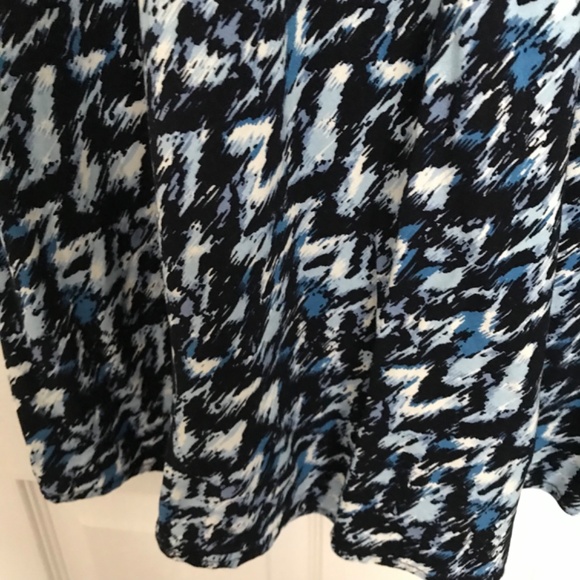 Suzy Shier Abstract Patterned Maxi Skirt L Blue Black - Picture 7 of 9